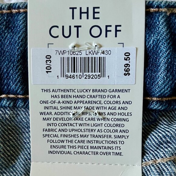 Lucky Brand Button Front Cut-Off Med/Dark Wash Shorts (30) New With Tag - Picture 8 of 11